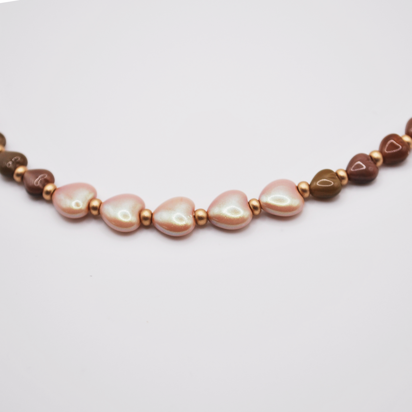 'tideheart' beaded necklace with heart accents