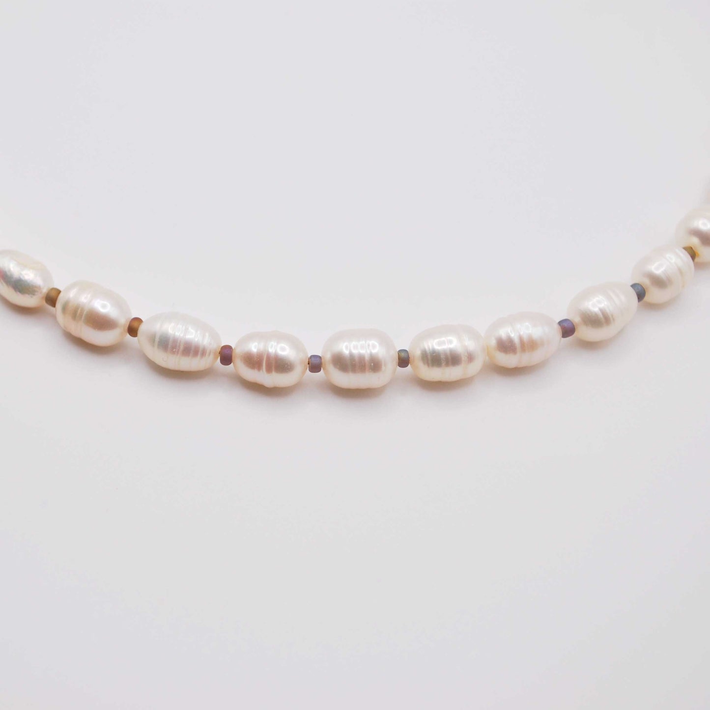 'sea pearl' freshwater pearl necklace with pastel seed bead accents