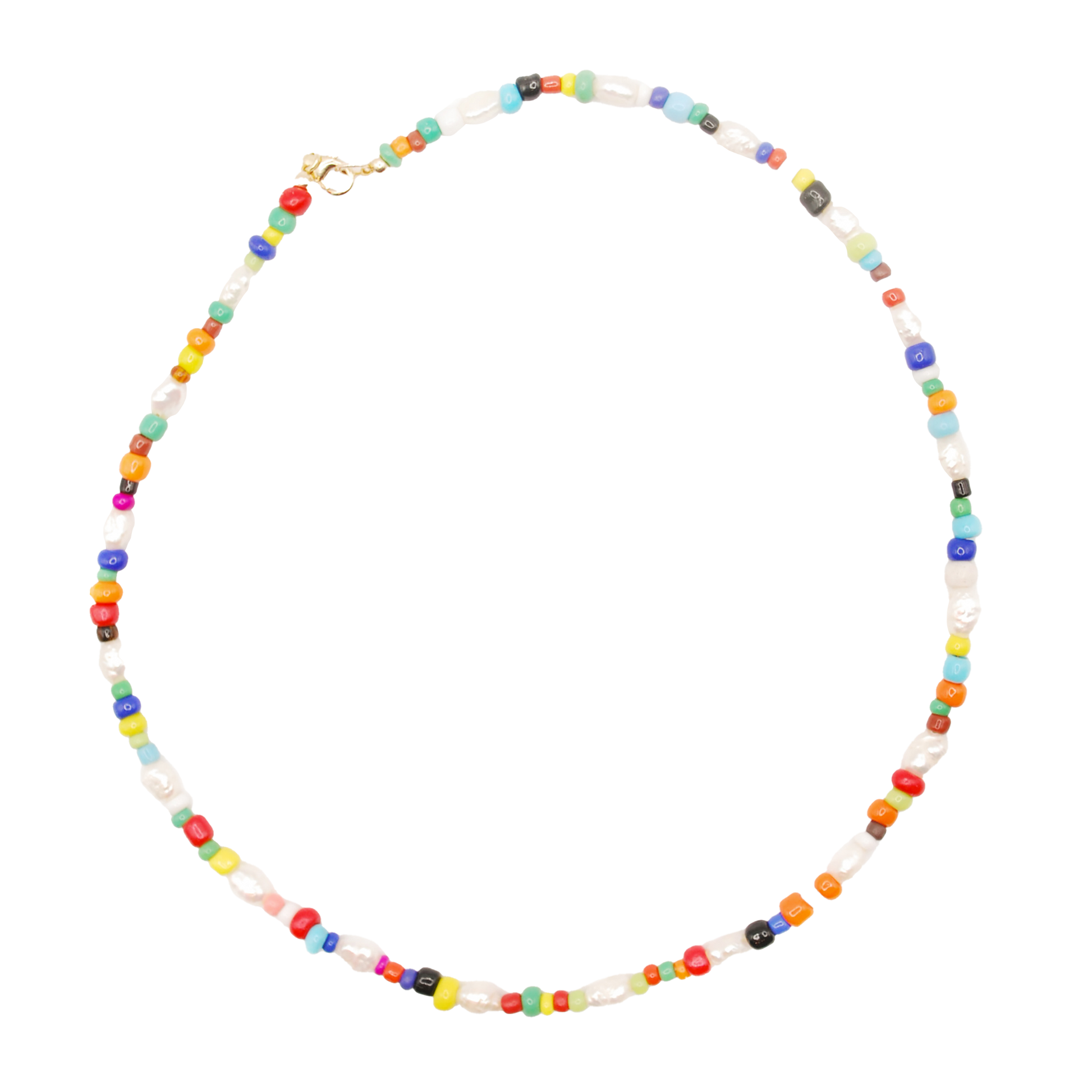 Handmade Bright Tide vibrant bead necklace