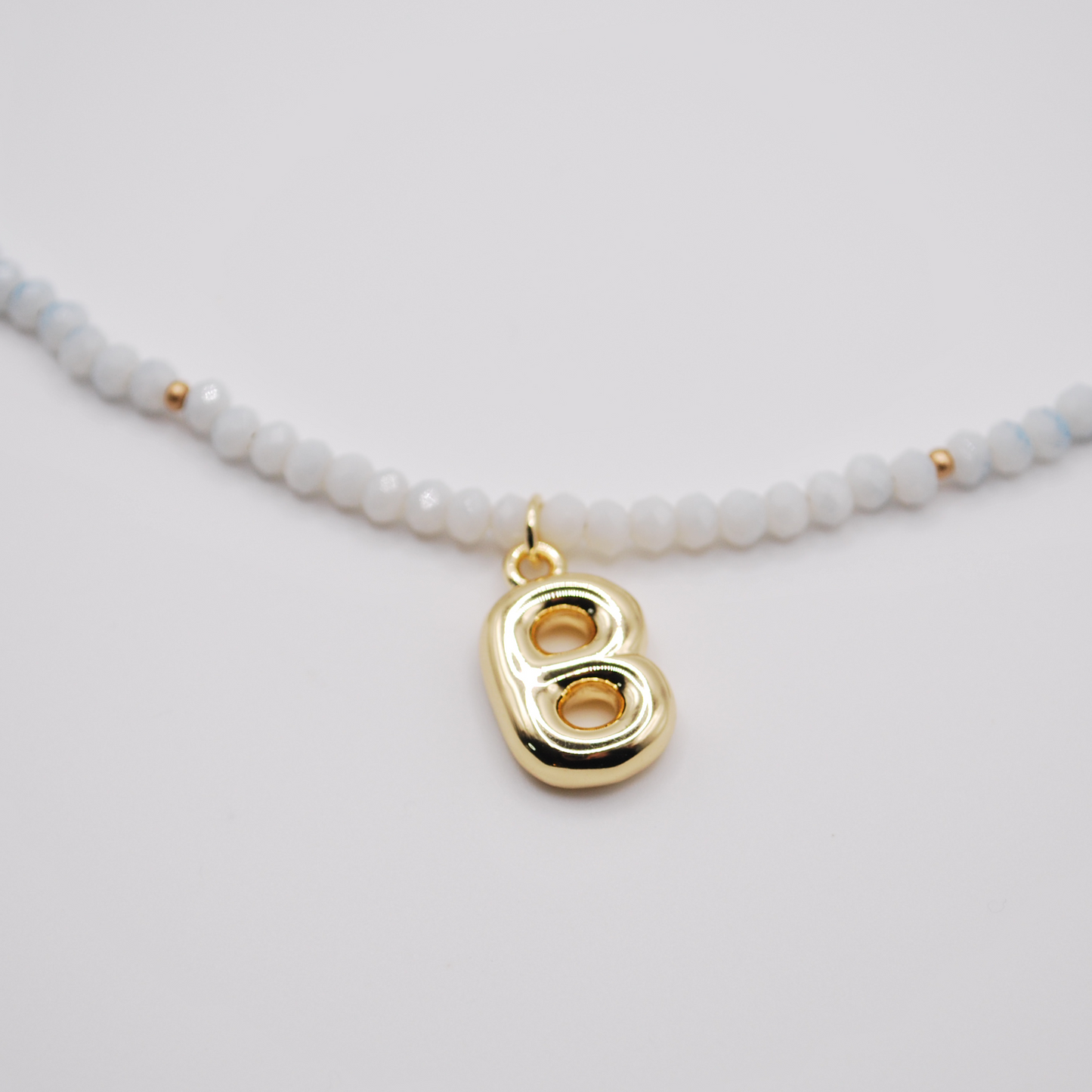 'calm blue' ombre beaded necklace with initial charm
