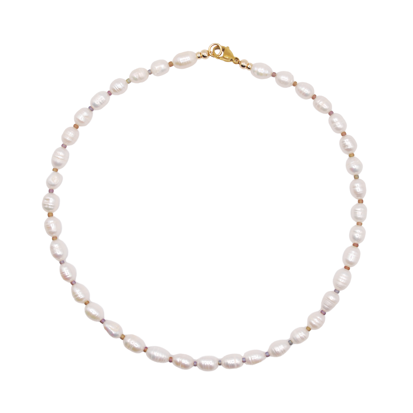 'sea pearl' freshwater pearl necklace with pastel seed bead accents