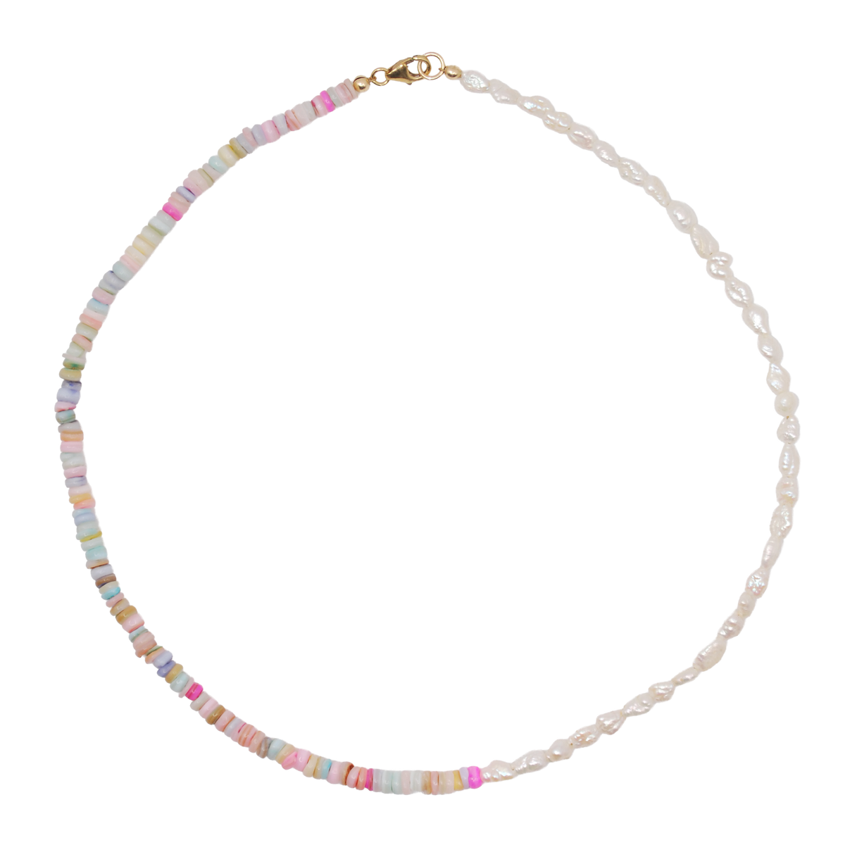 'on the boardwalk' pastel beaded and pearl necklace