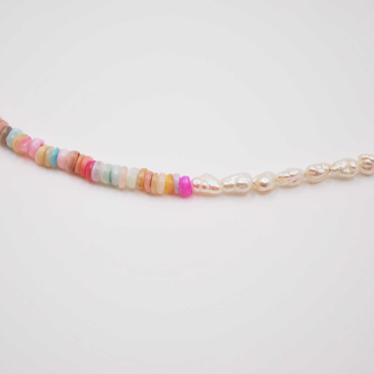 'on the boardwalk' pastel beaded and pearl necklace
