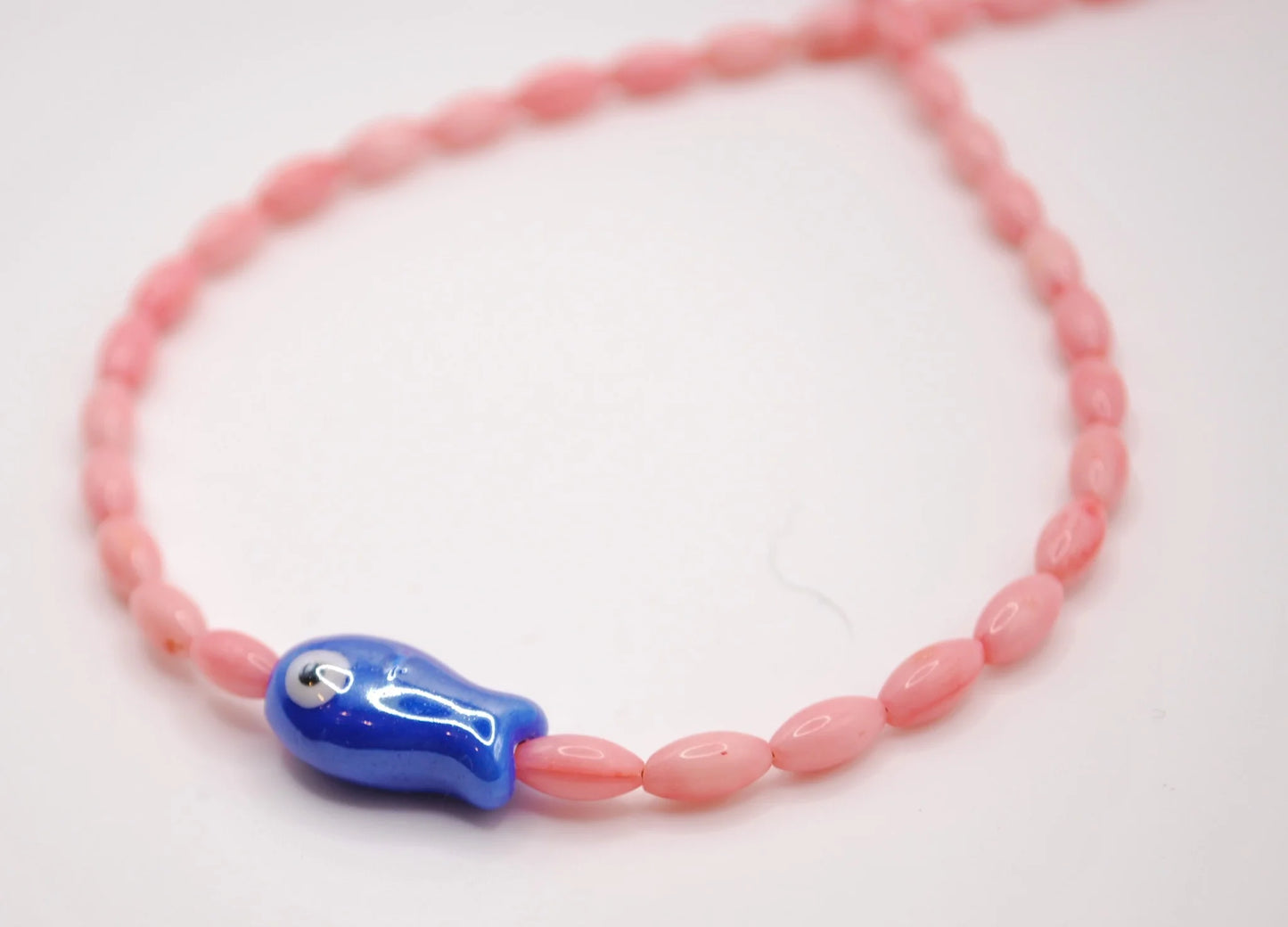 'blue tide minnow' necklace with blue fish charm