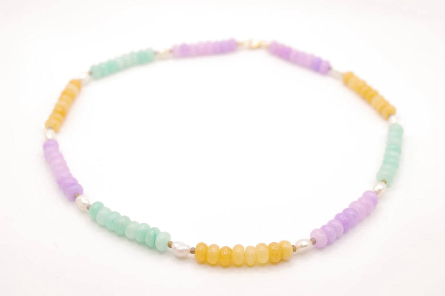 'mermaid tide' beaded necklace with pearl accents