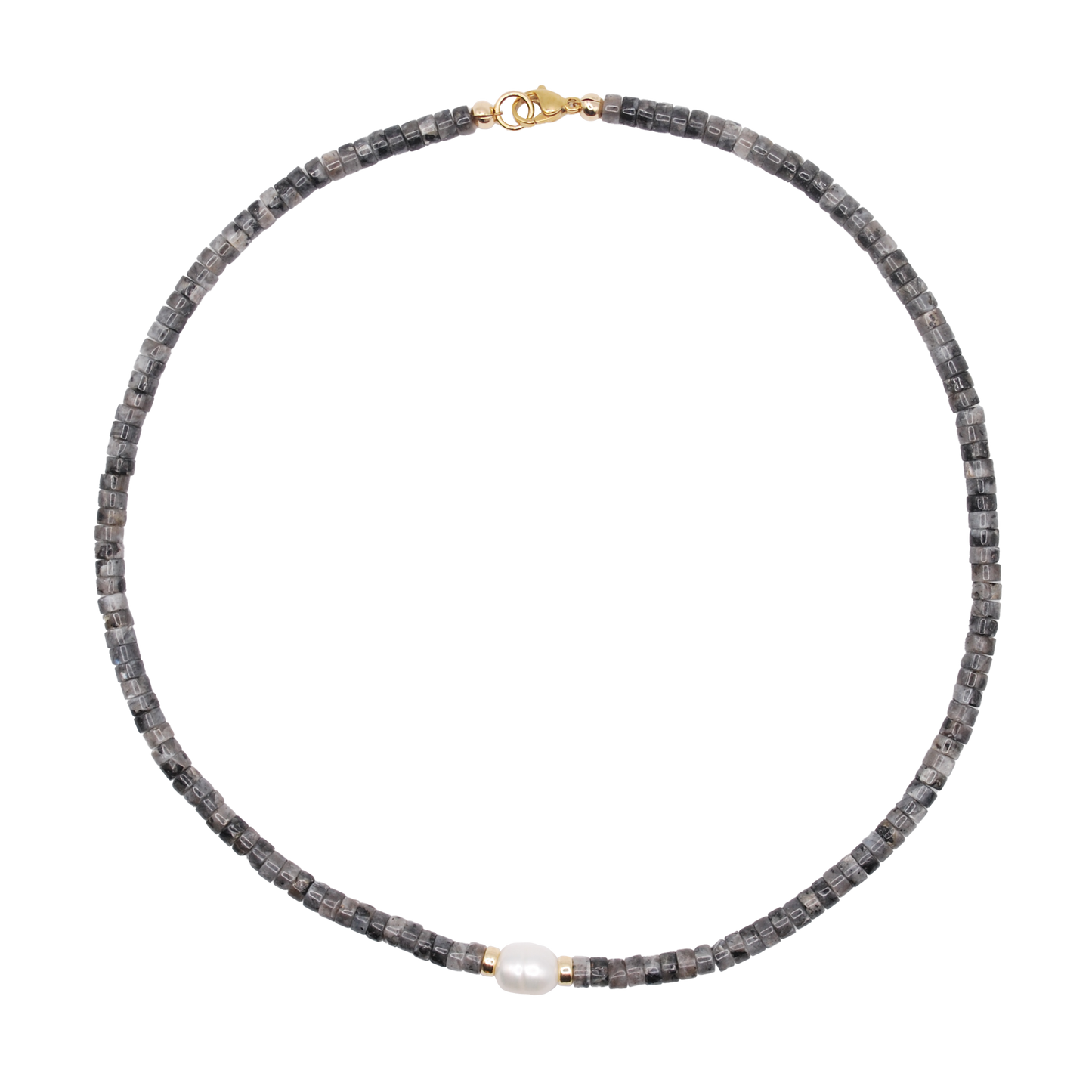'mist pearl' beaded necklace with pearl detail