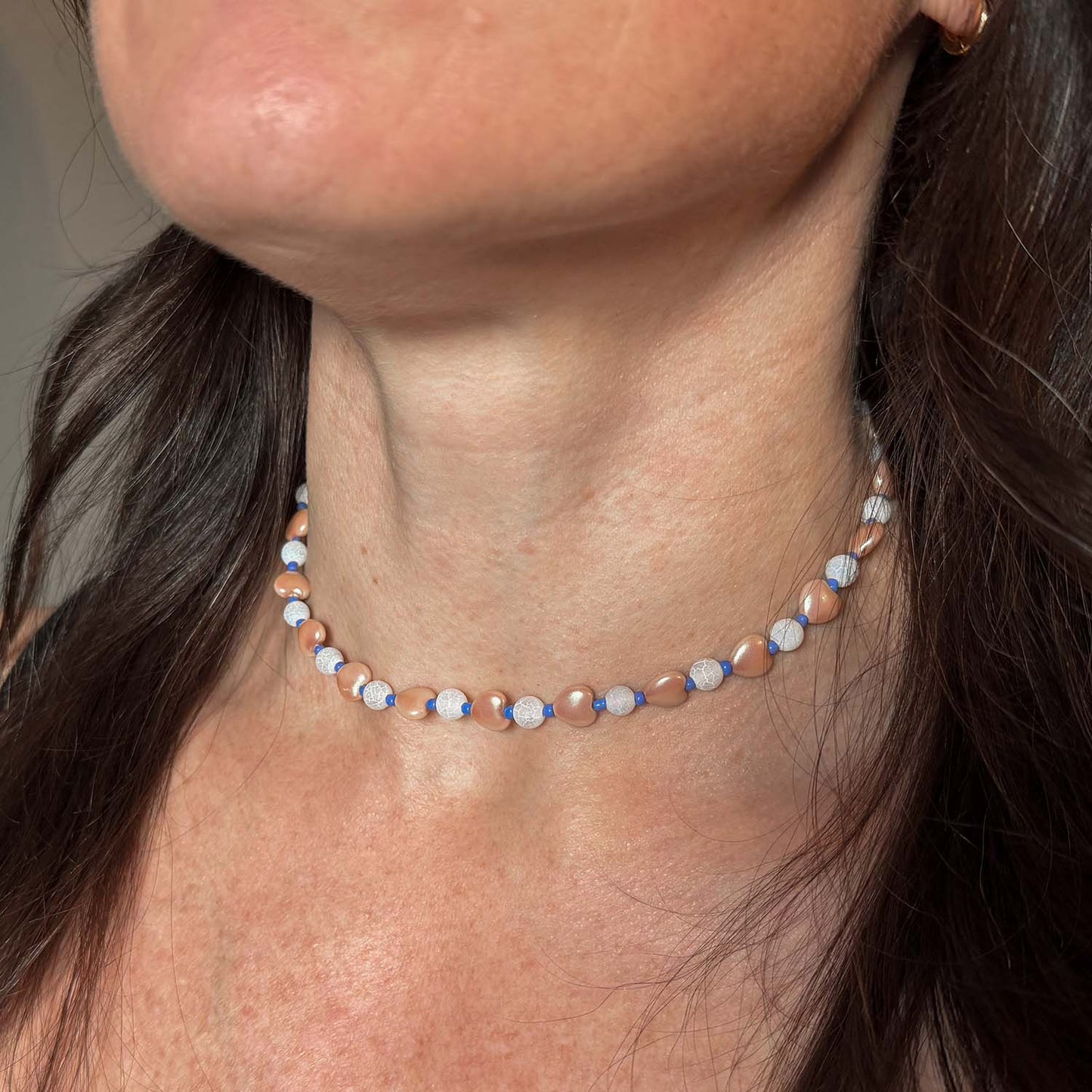 'saltwater heart' beaded necklace